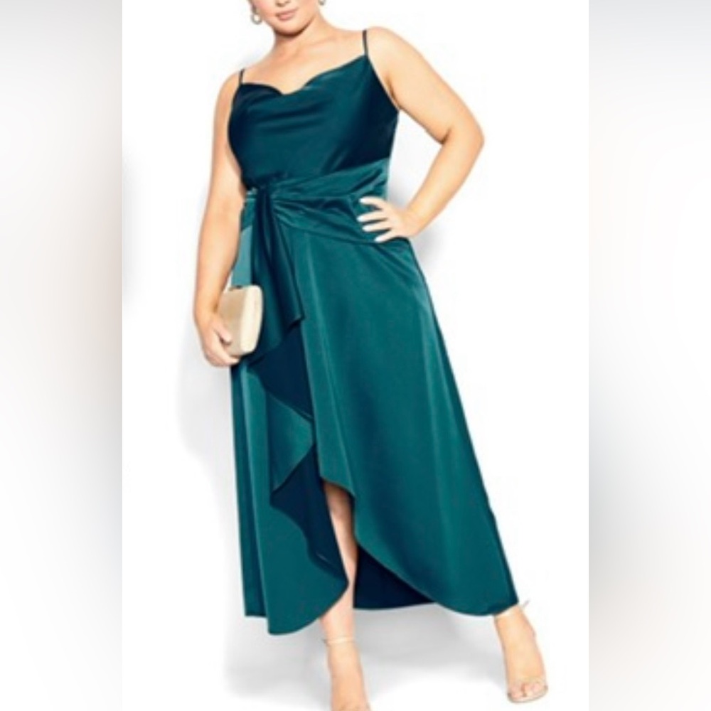 City Chic Elegant Teal Evening Gown
